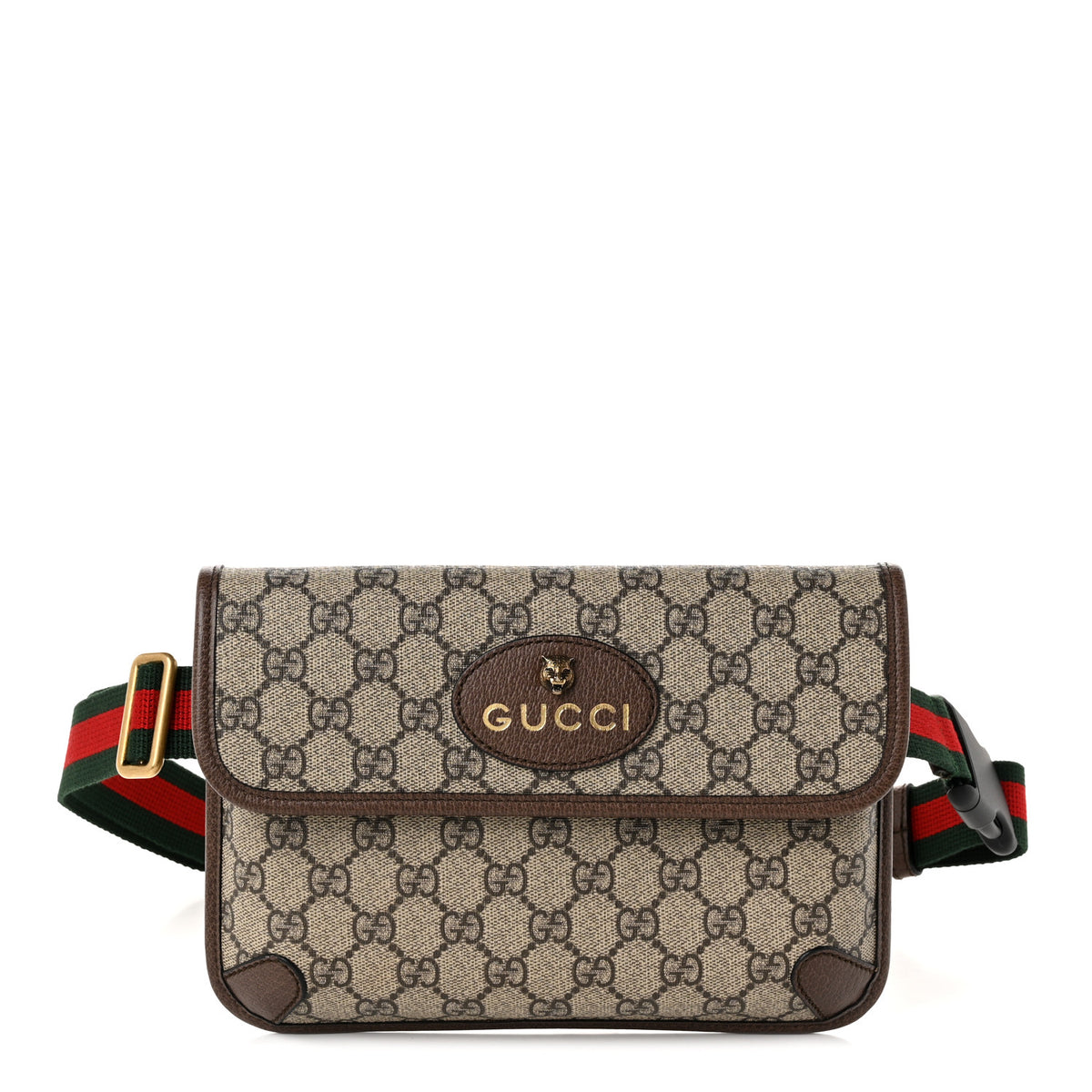 GG Supreme Monogram Neo Vintage Web Belt Bag Brown