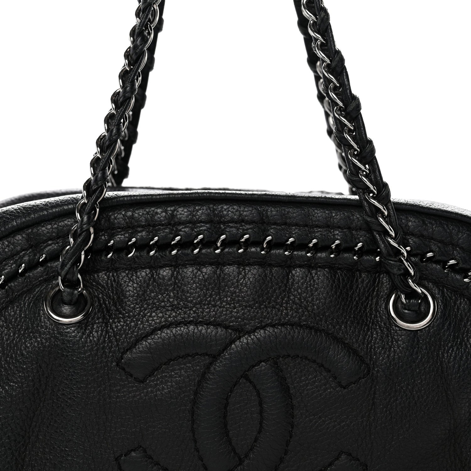 Chanel Deerskin Luxe Ligne Medium Bowler Black 6 of 10