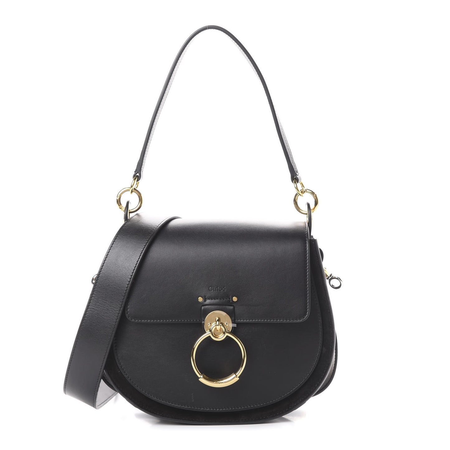 Grained Calfskin Large Tess Bag Black