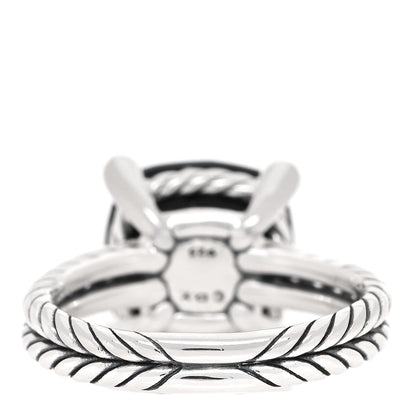 David Yurman Sterling Silver Diamond Black Onyx 11mm Chatelaine Ring 52 6 3 of 4