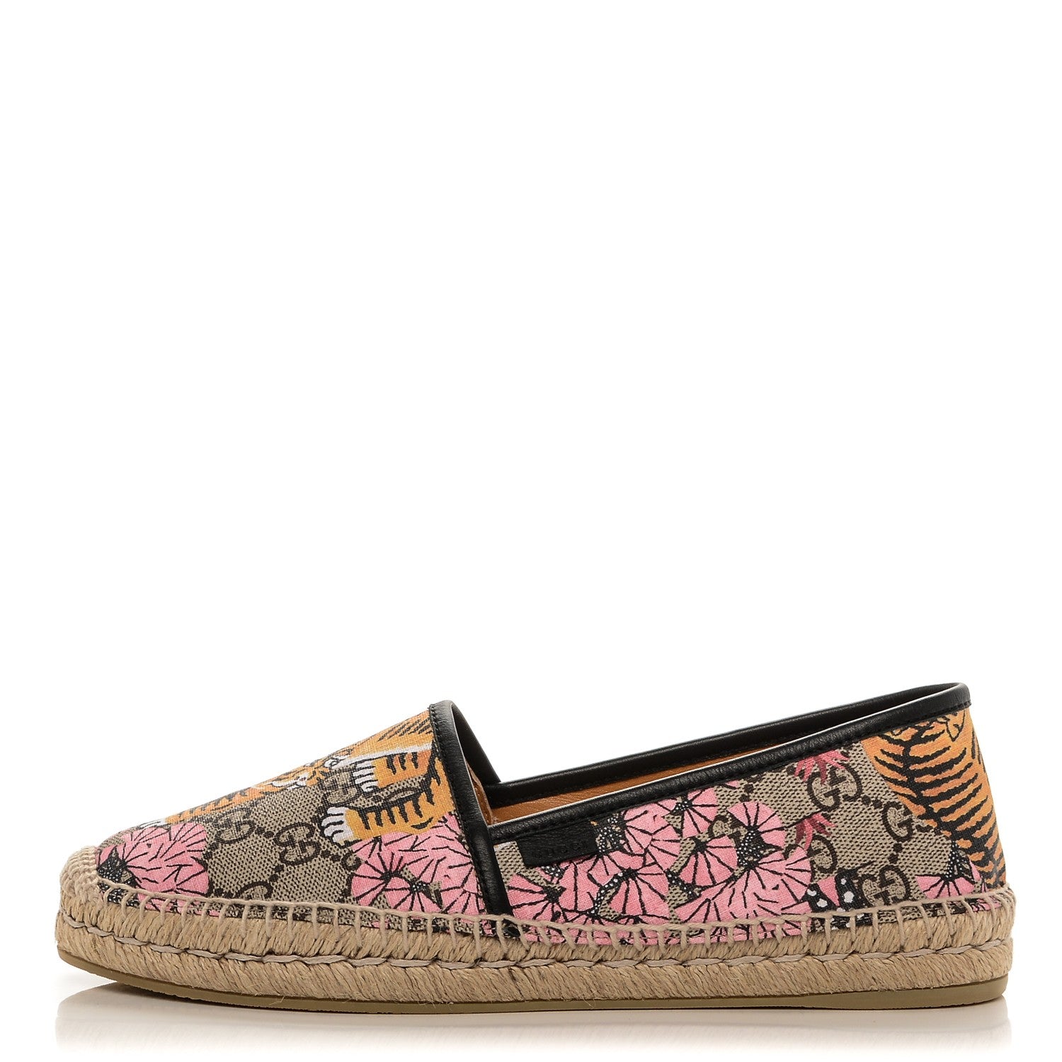 Gucci GG Supreme Monogram Bengal Espadrilles 39.5 Beige Pink 1 of 7