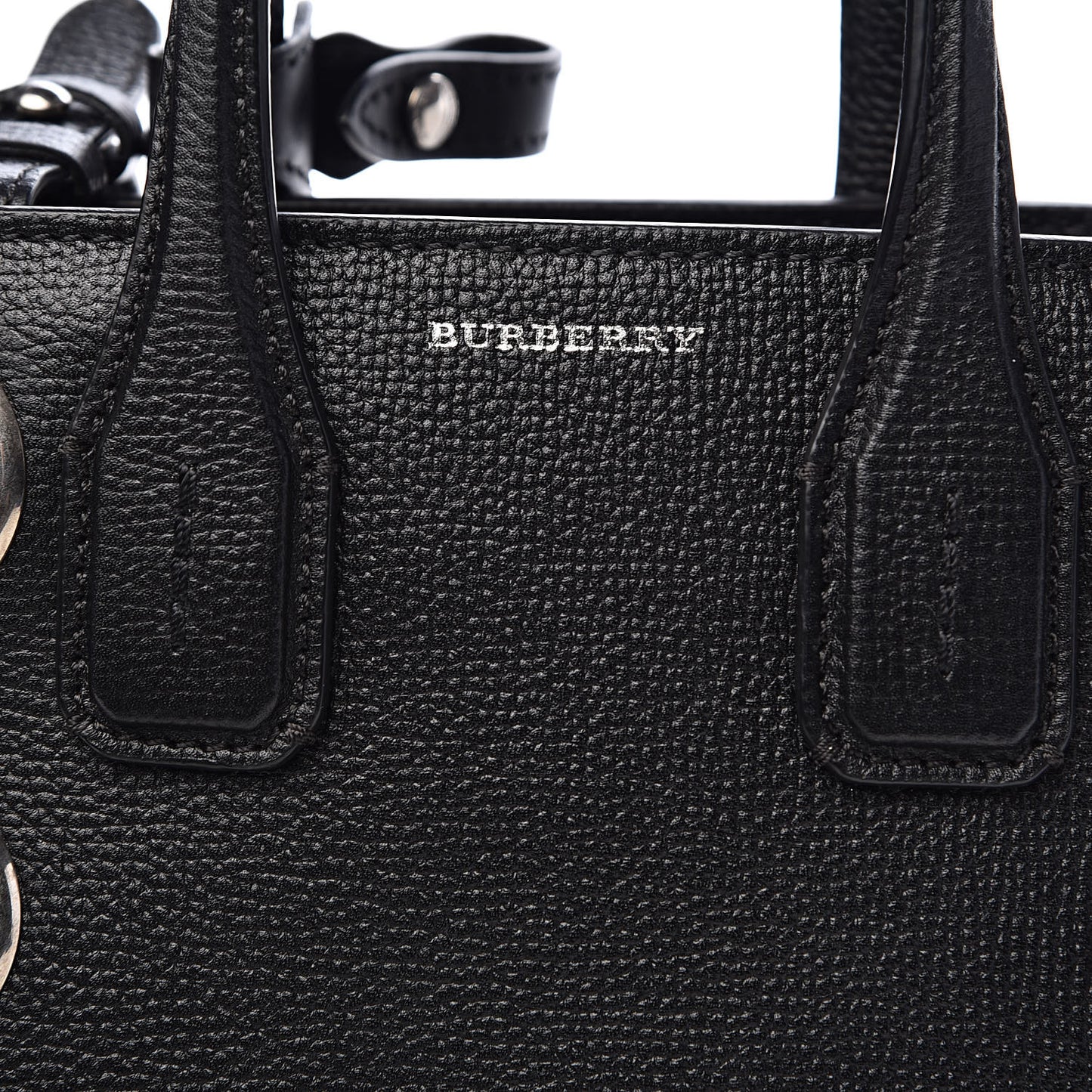 Grainy Calfskin House Check Grommet Baby Banner Tote Black