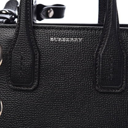 Burberry Grainy Calfskin House Check Grommet Baby Banner Tote Black 12 of 13