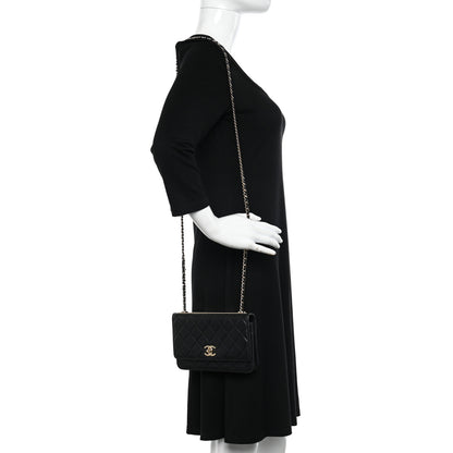 Chanel Lambskin Quilted Trendy CC Wallet On Chain WOC Black 2 of 14