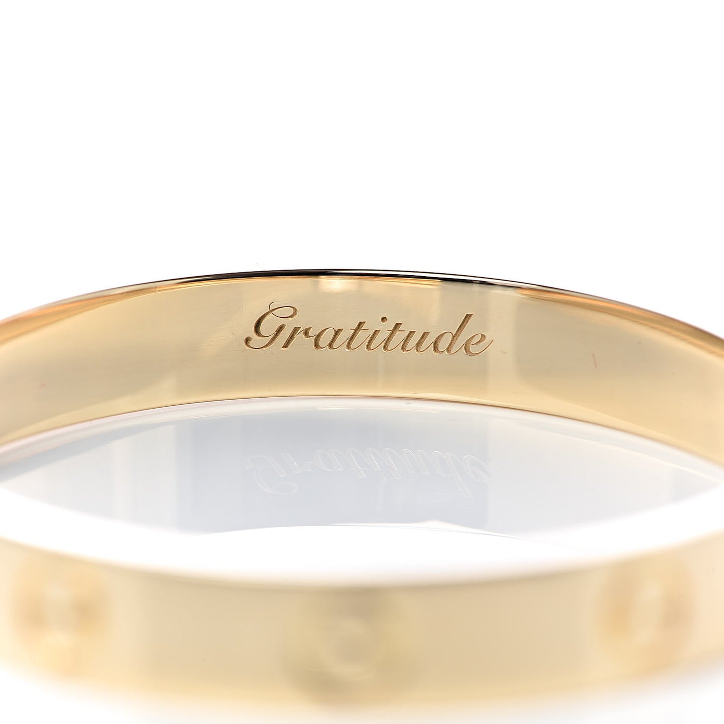 18K Yellow Gold LOVE Cuff Bracelet 16