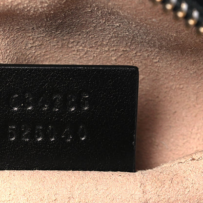 Gucci Calfskin Matelasse Mini GG Marmont Chain Shoulder Bag Black 7 of 9
