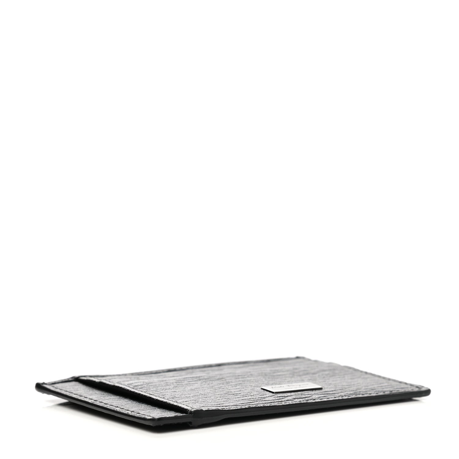 Salvatore Ferragamo Stamped Calfskin Cardholder Black 4 of 7
