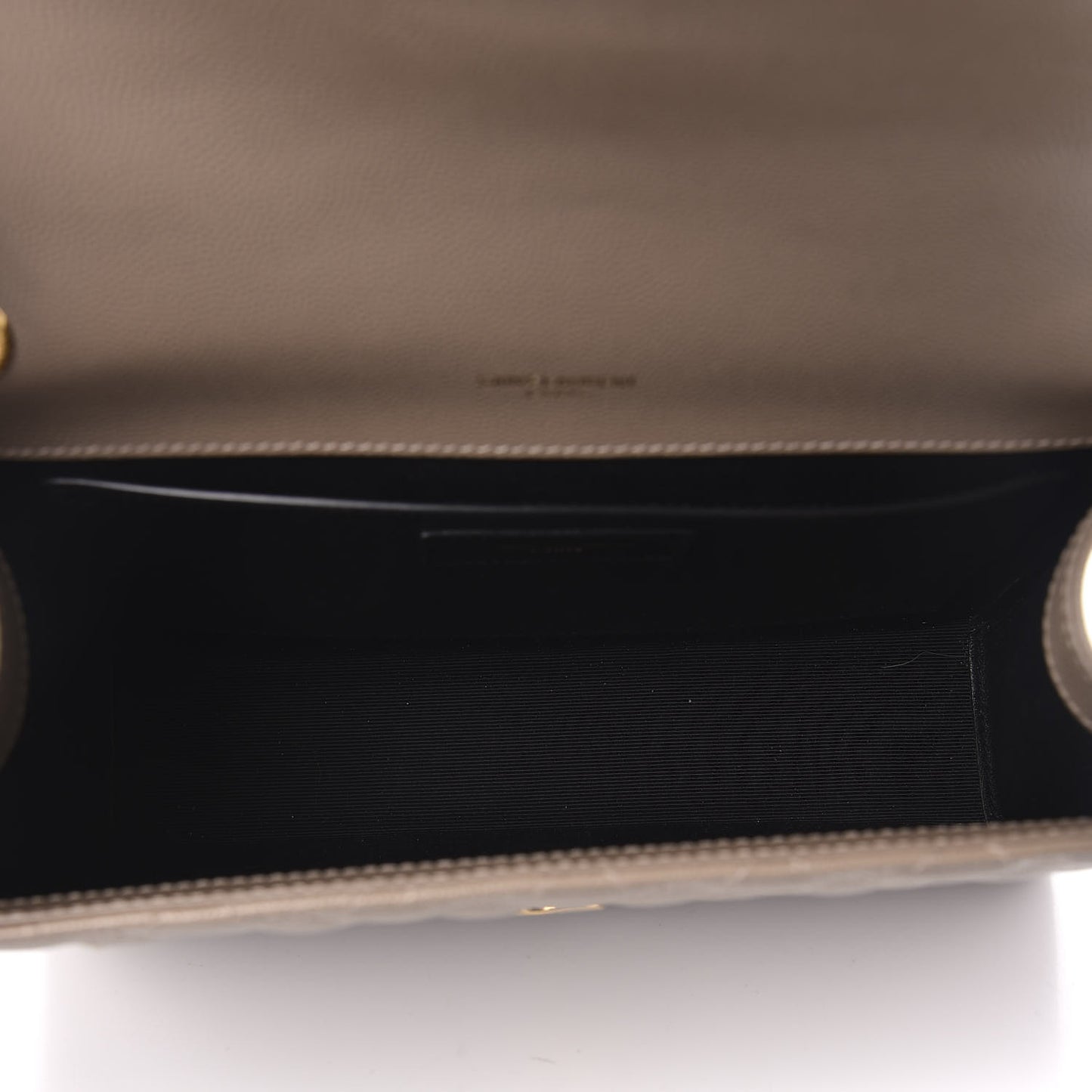 Grain De Poudre Textured Mixed Matelasse Medium Triquilt Monogram Satchel Taupe