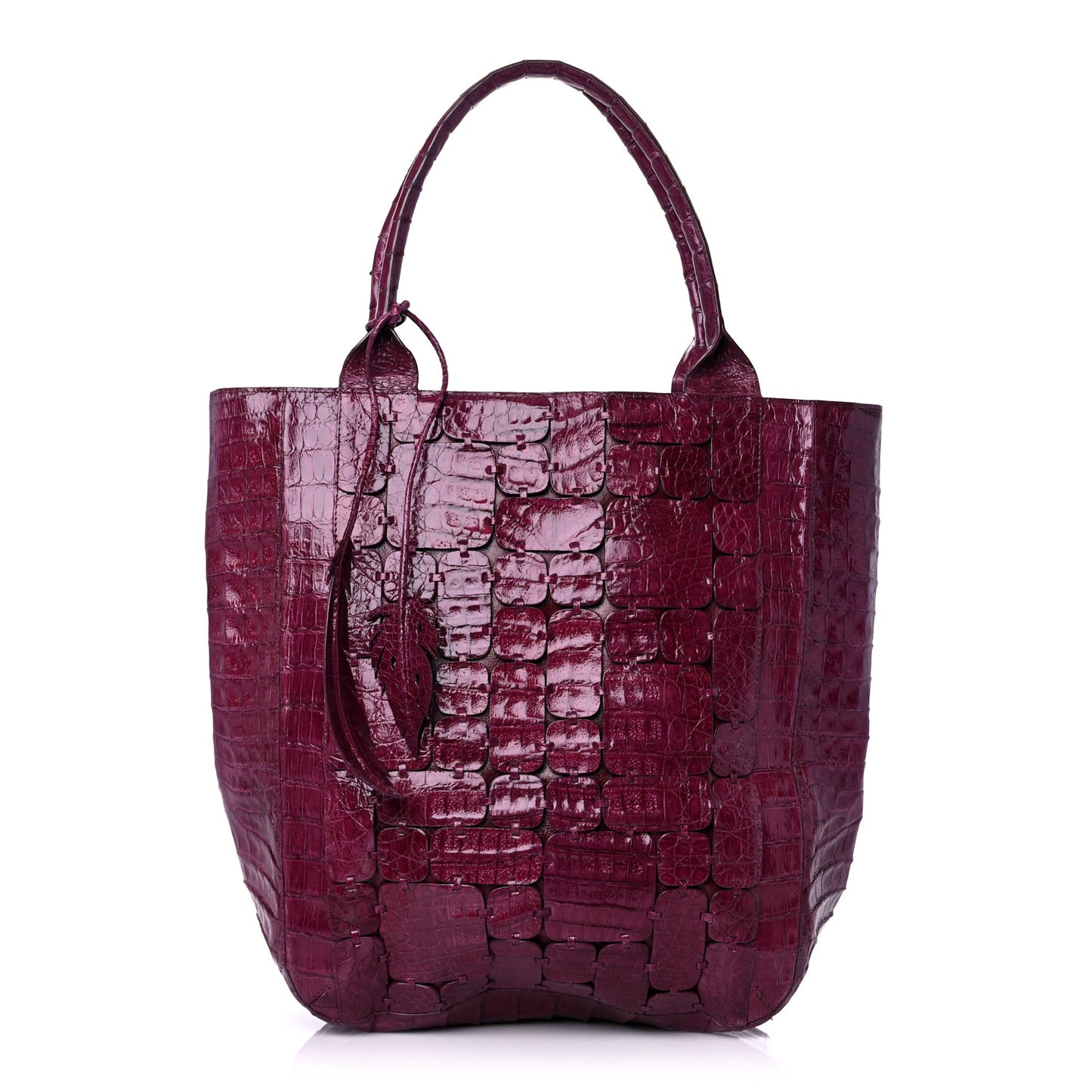 Crocodile Leaf Tote Puprle