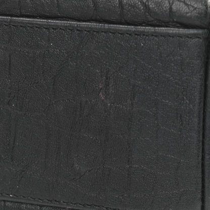 Saint Laurent Calfskin Crocodile Embossed Medium West Hollywood Monogram Fold-Over Black 11 of 11