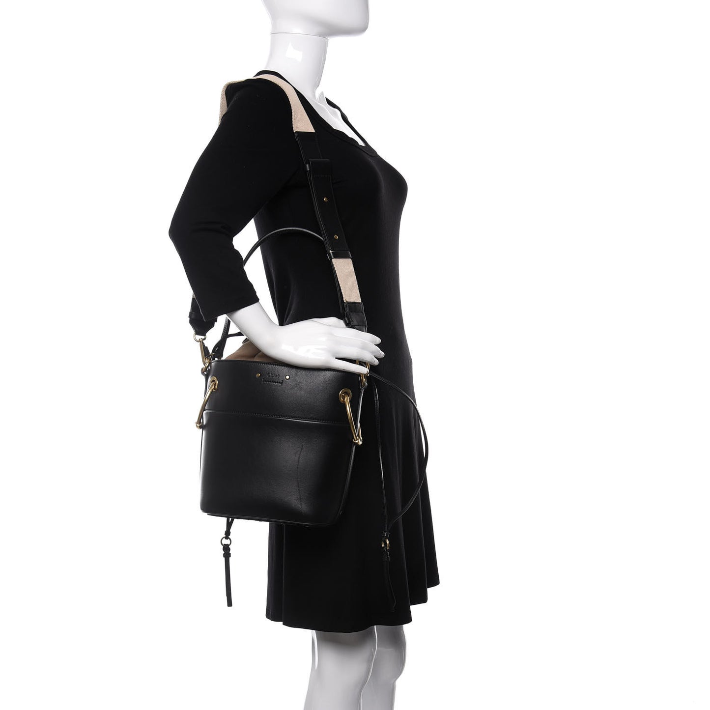 Smooth Calfskin Small Roy Bucket Bag Black