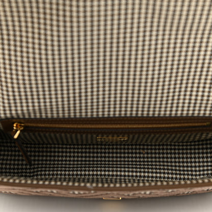 Fendi Wool Vitello King Houndstooth FF Embroidered Baguette Beige Moro 5 of 9
