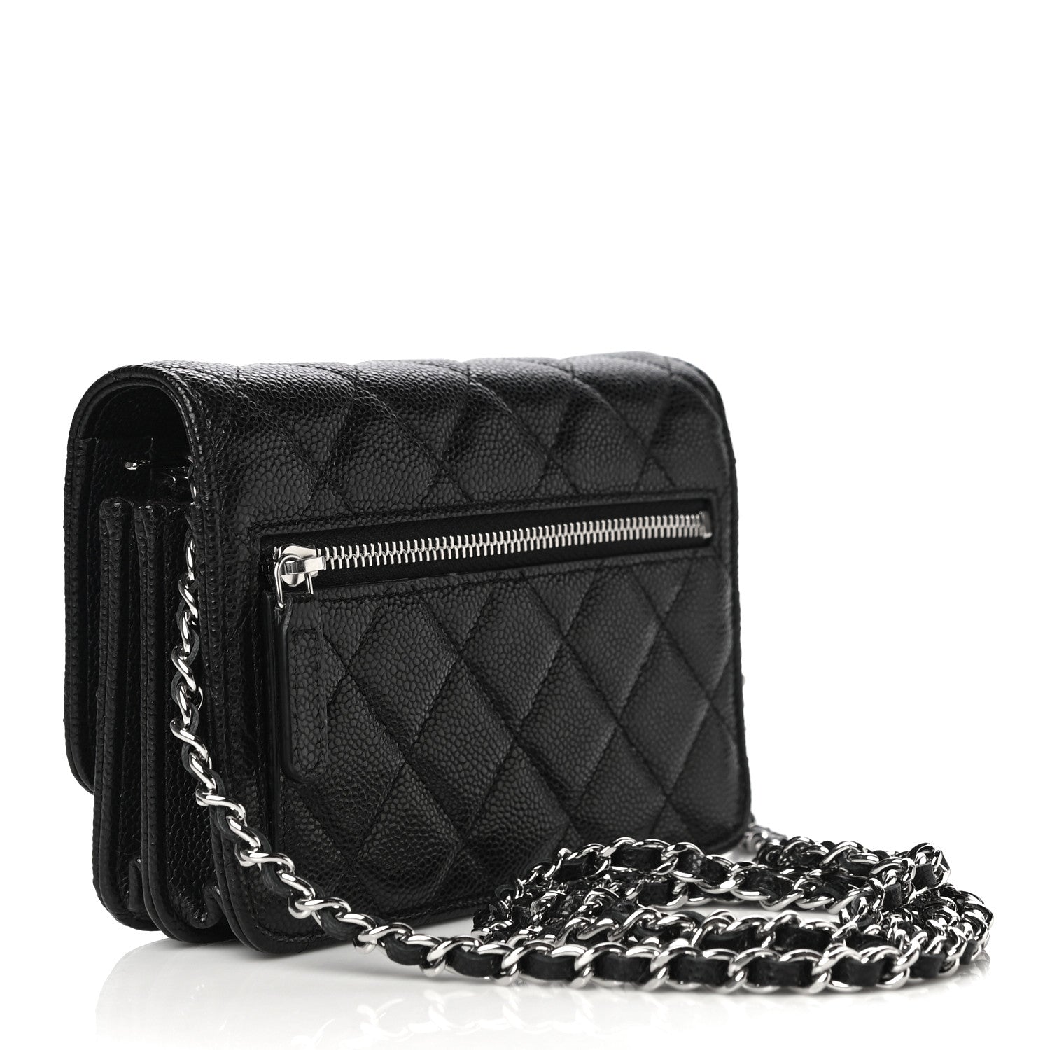 Chanel Caviar Quilted Mini Wallet On Chain WOC Black 3 of 11