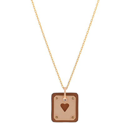Hermes Rose Gold Plated Swift As De Coeur Necklace Gold 1 of 5