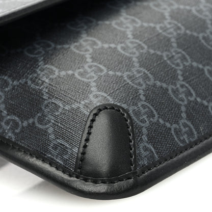 Gucci GG Supreme Monogram Web Slim Belt Bag Black Grey 9 of 10