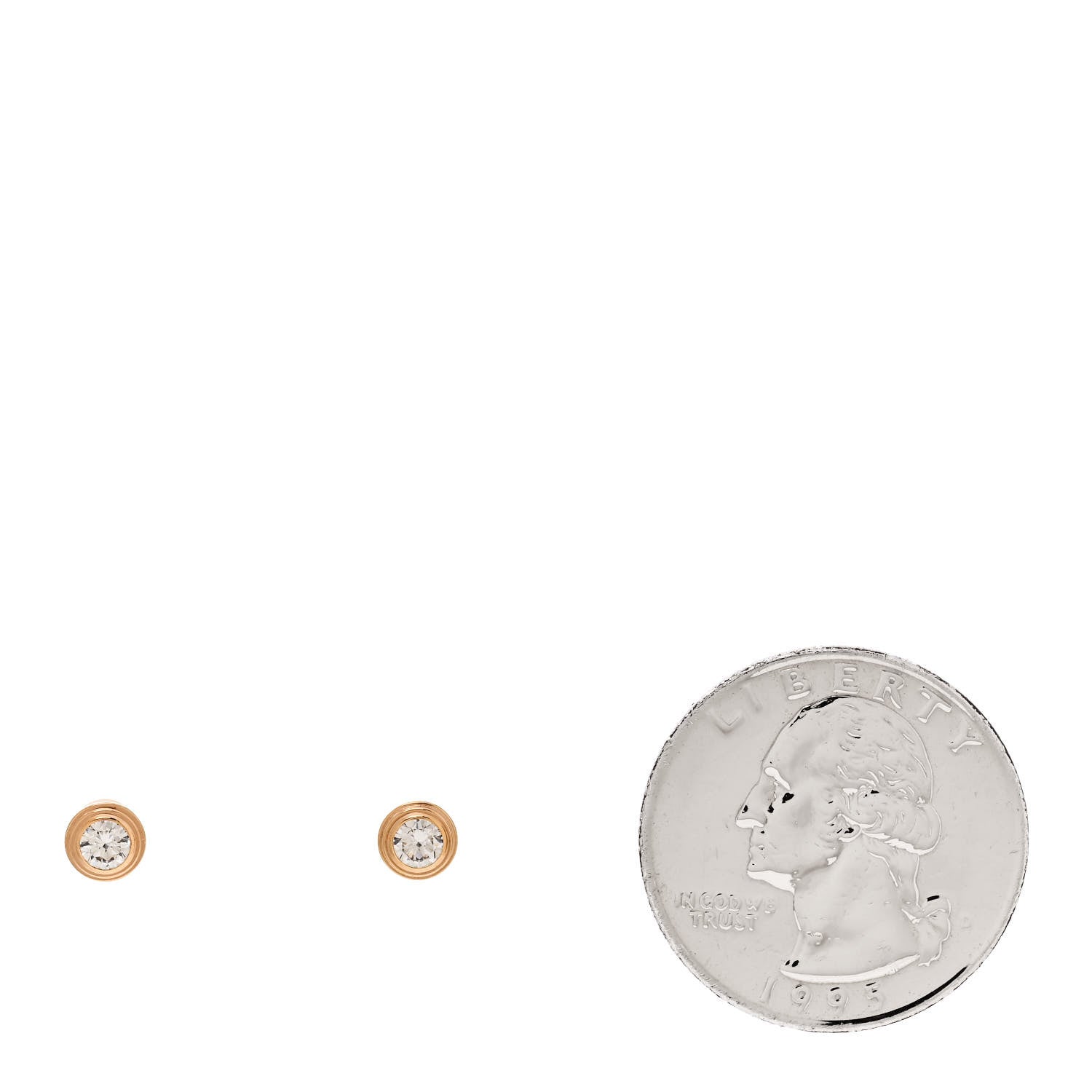 Cartier 18K Yellow Gold Diamond MM D'Amour Earrings 2 of 5