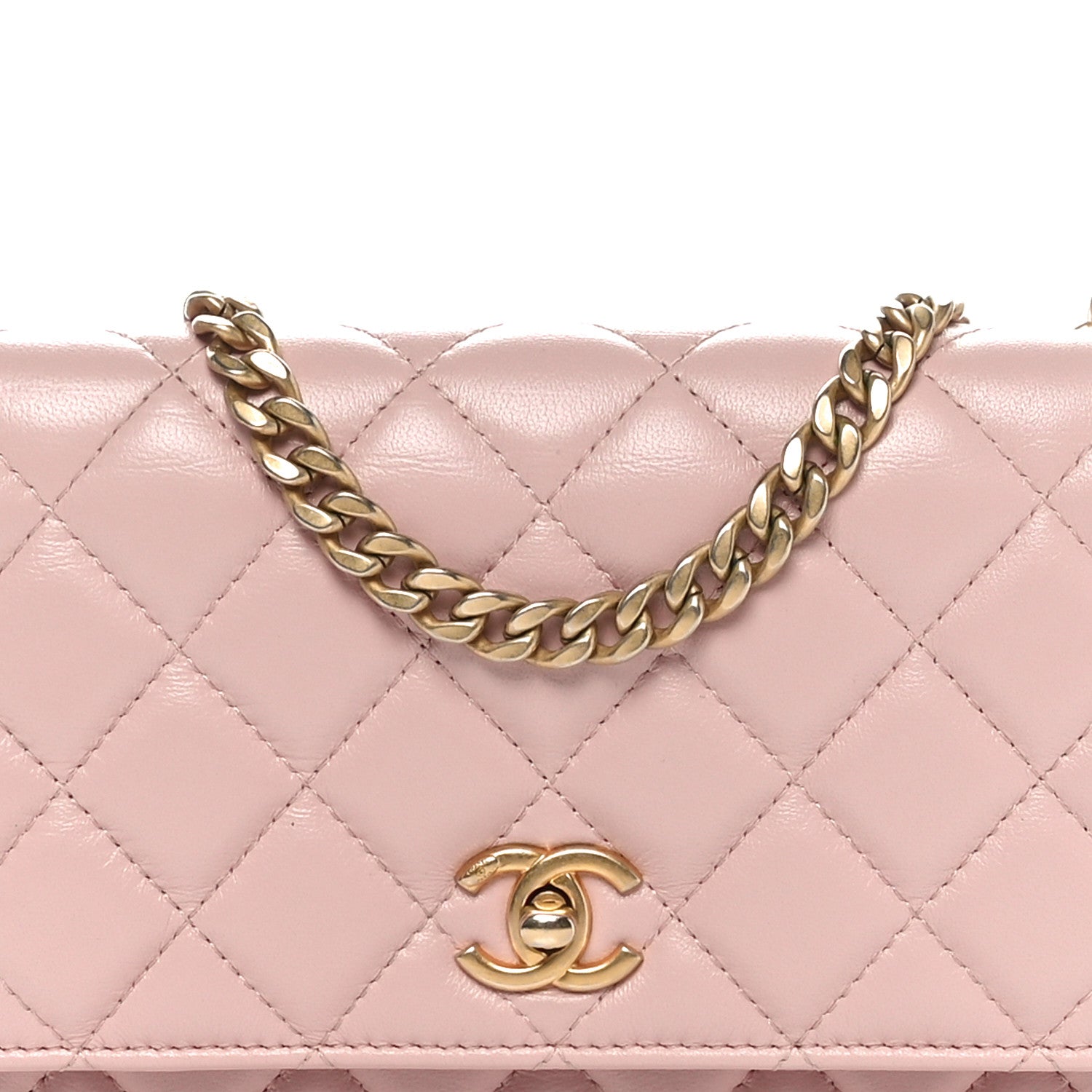 Chanel Lambskin Quilted CC Camellia Crush Wallet on Chain WOC Pink 5 of 12