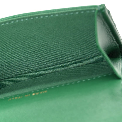 Chanel Lambskin Quilted Flap Card Holder Wallet Green 5 of 9