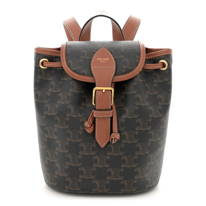 Celine Triomphe Canvas Calfskin Mini Folco Backpack Tan 1 of 12
