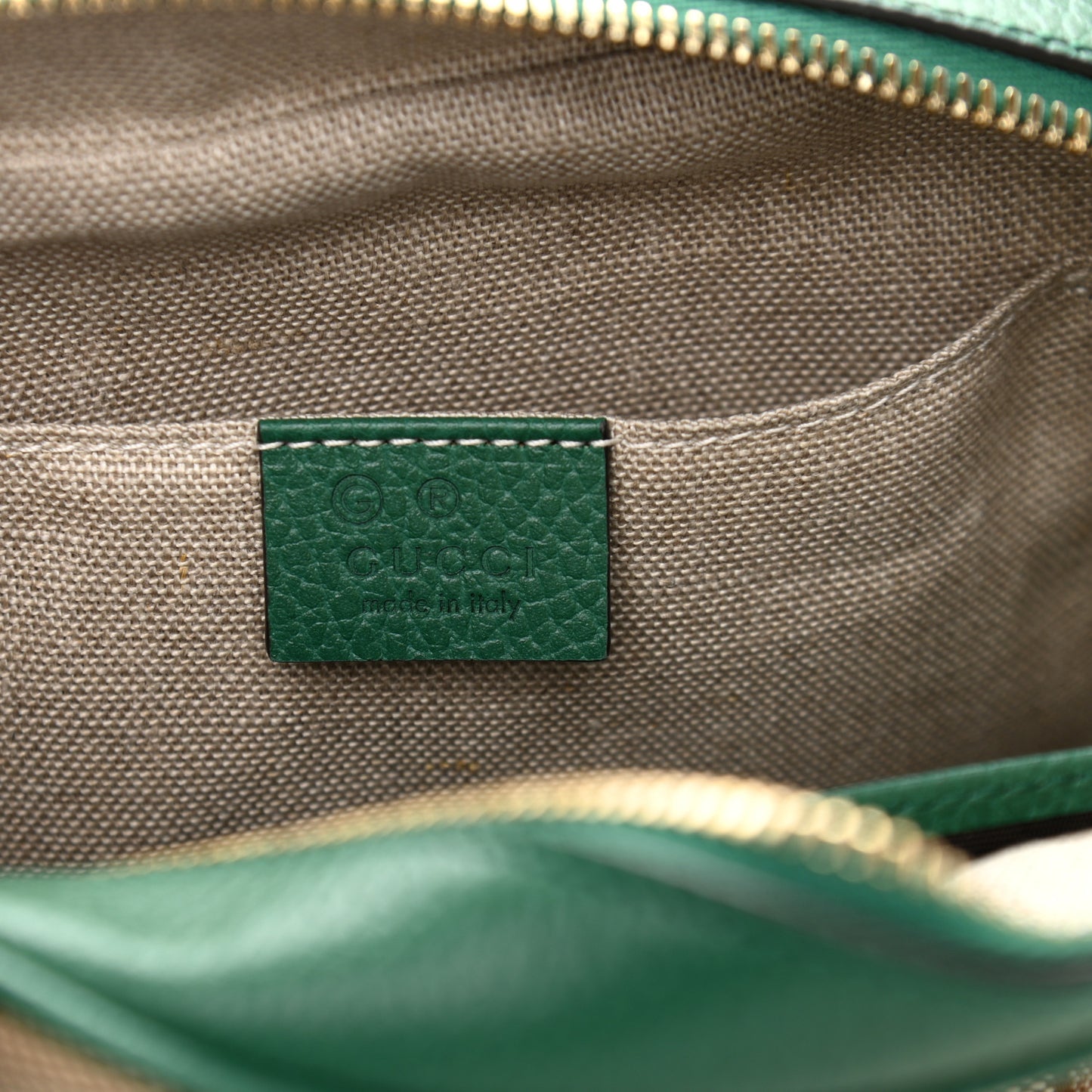 Monogram Dollar Calfskin Mini Bree Messenger Bag Beige Ebony Emerald