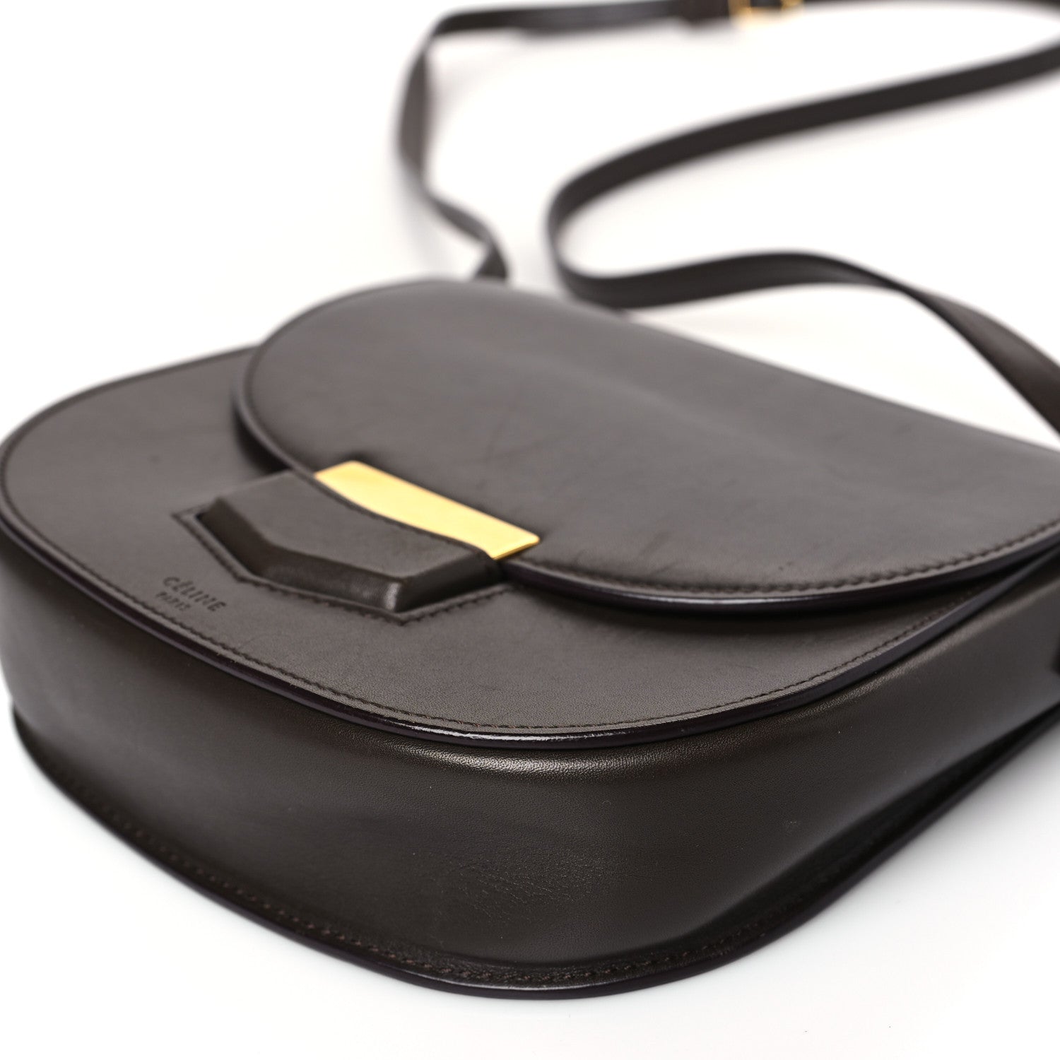 Celine Smooth Calfskin Small Trotteur Dark Brown 9 of 11