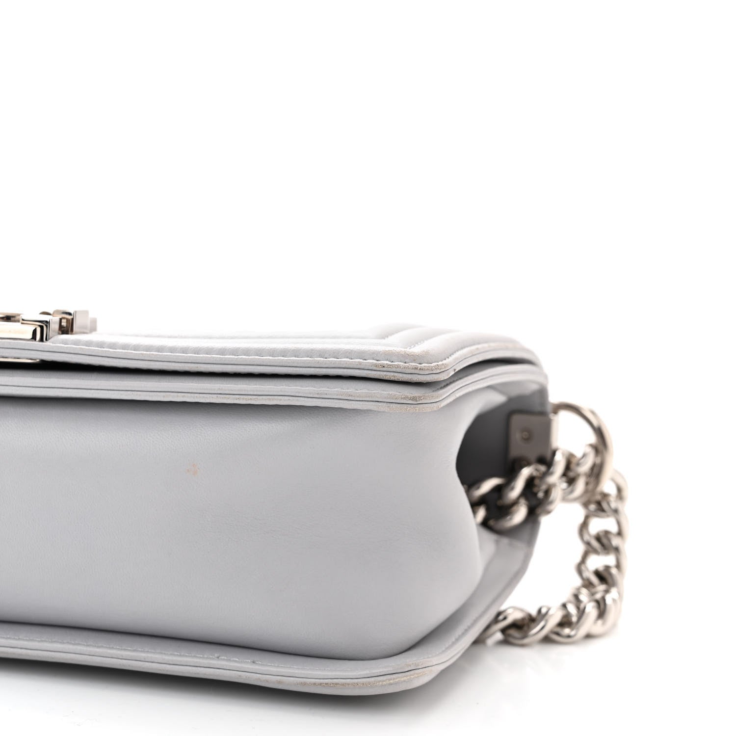 Chanel Lambskin Quilted Medium Boy Flap Grey 10 of 13