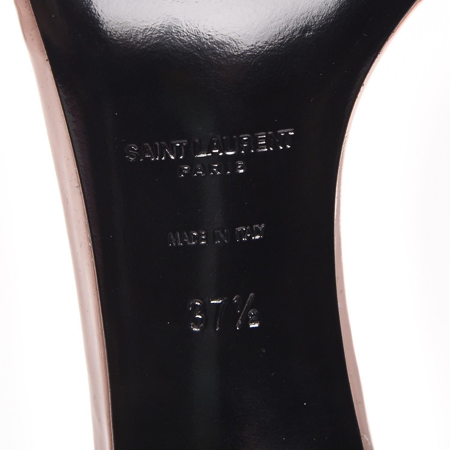 Saint Laurent Patent Calfskin Jane Ankle Strap Sandals 37.5 Pale Rose 6 of 9