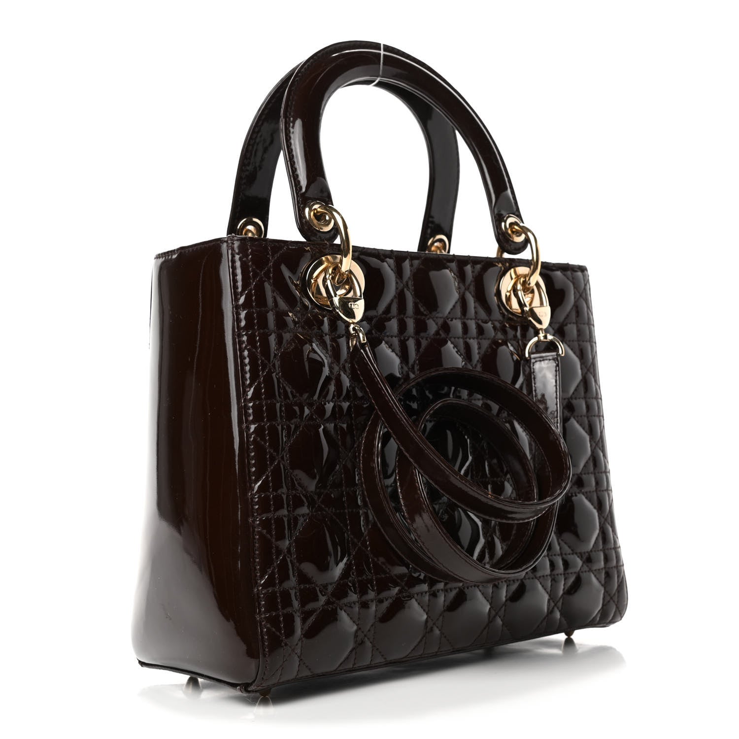 Christian Dior Patent Cannage Medium Lady Dior Dark Brown 2 of 4