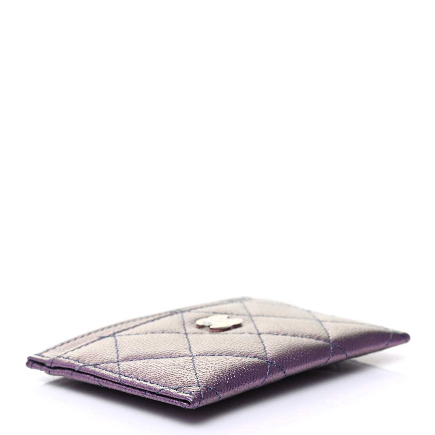 Chanel Iridescent Caviar Quilted Card Holder Dark Blue 4 of 10