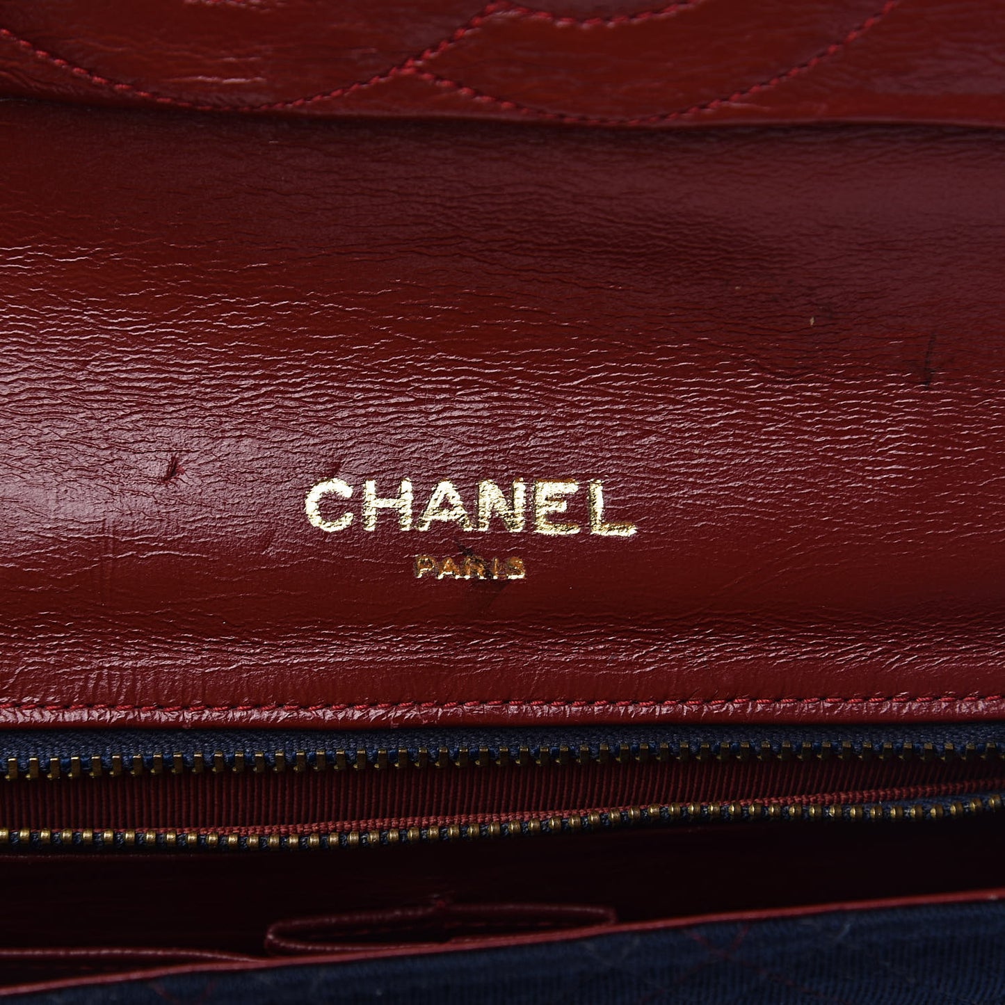 Jersey Lambskin Quilted Single Flap Dark Red Blue