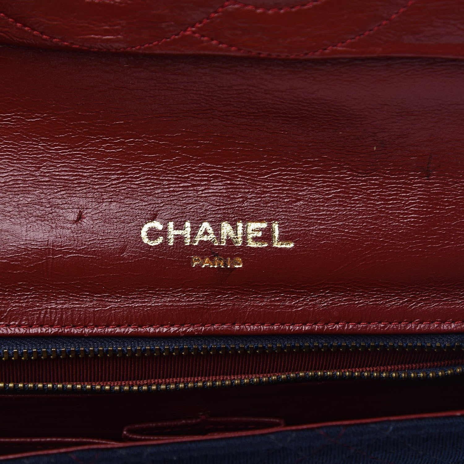 Chanel Jersey Lambskin Quilted Single Flap Dark Red Blue 6 of 18