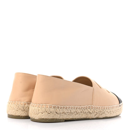 Chanel Lambskin CC Espadrilles 38 Beige Black 4 of 8
