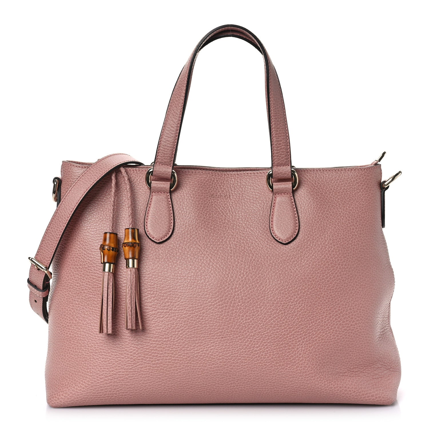 Gucci Calfskin Bamboo Tassel Top Handle Tote Soft Pink 1 of 9