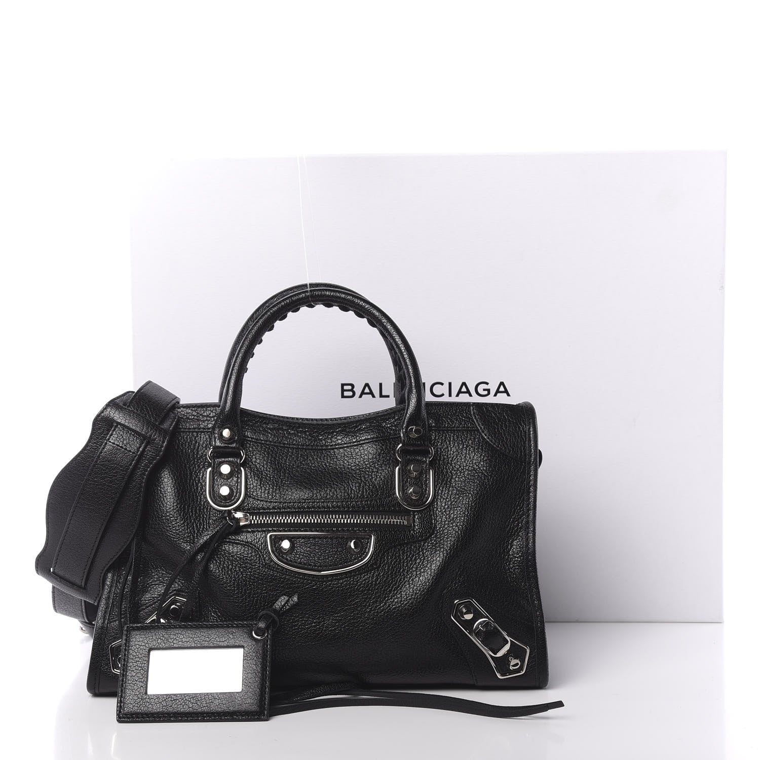 Balenciaga Chevre Silver Metallic Edge Hardware S City Black 12 of 12