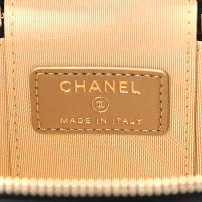 Chanel Lambskin Quilted Mini Pearl Crush Vanity Case With Chain Black 6 of 11