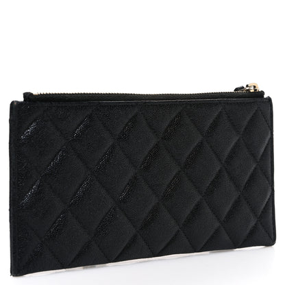 Chanel Caviar Quilted Classic Zip Boy Pouch Black 3 of 8