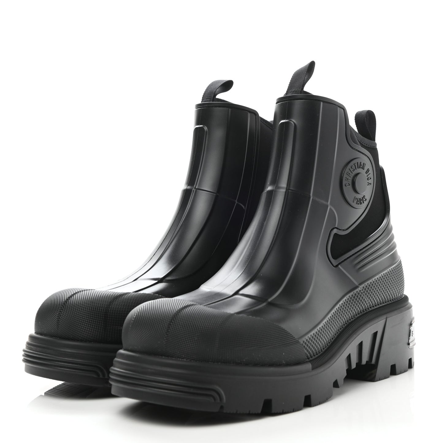 Neoprene Rubber Dior Genesis 30mm Ankle Boots 41 Black