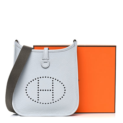 Hermes Taurillon Clemence Amazone Evelyne TPM Bleu Pale Etain 11 of 11