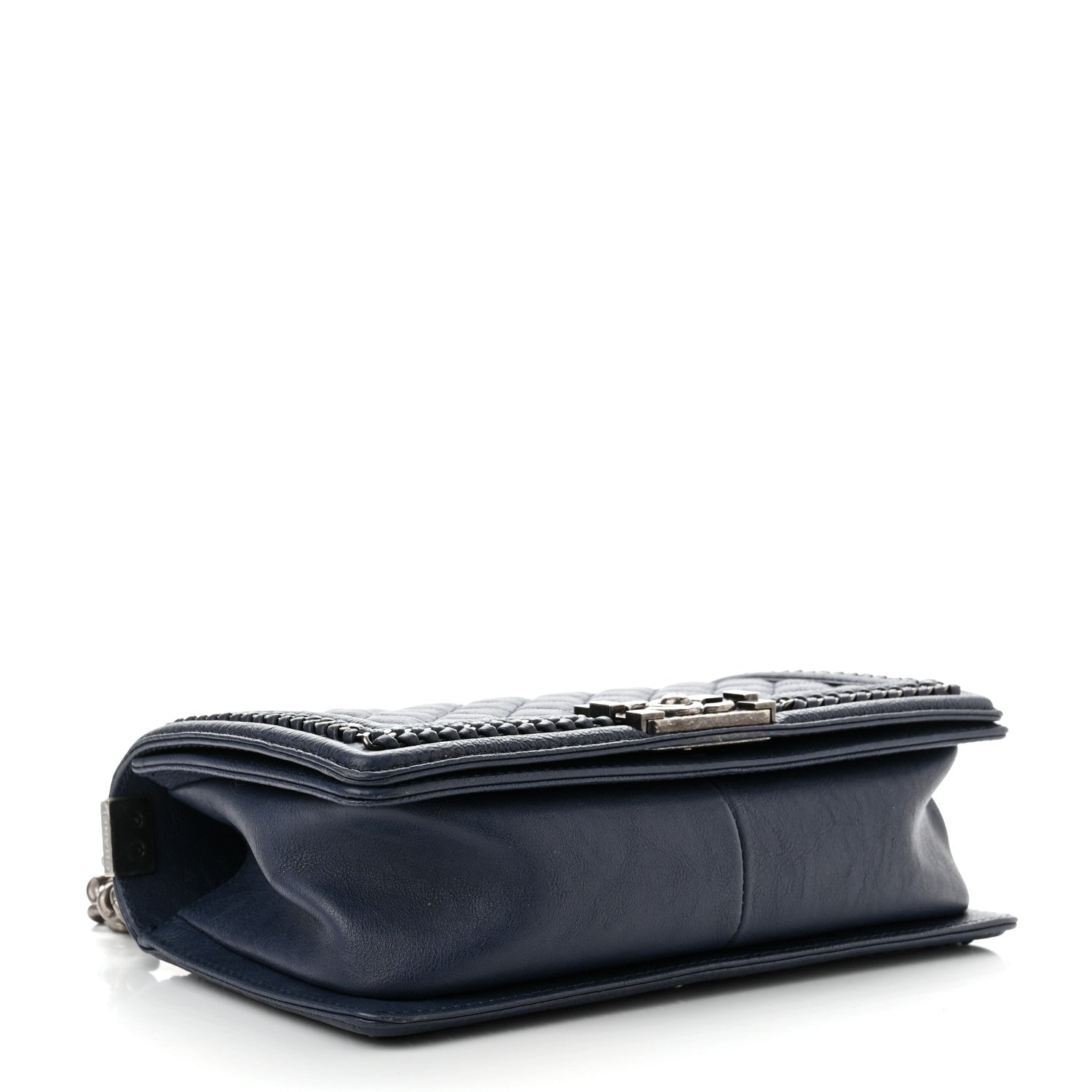 Chanel Calfskin Quilted Medium Top Handle Boy Flap Blue 4 of 10