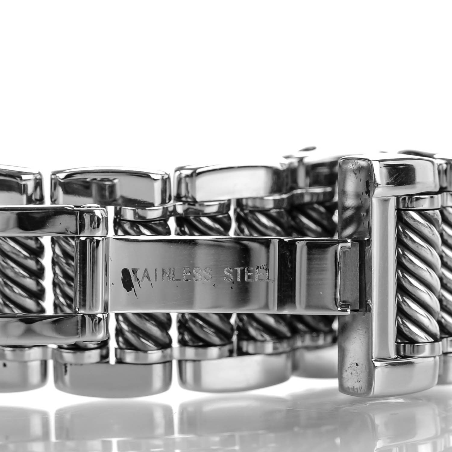 David Yurman Stainless Steel Diamond Bezel Mother of Pearl 25mm Thoroughbred Quartz Watch 7 of 8