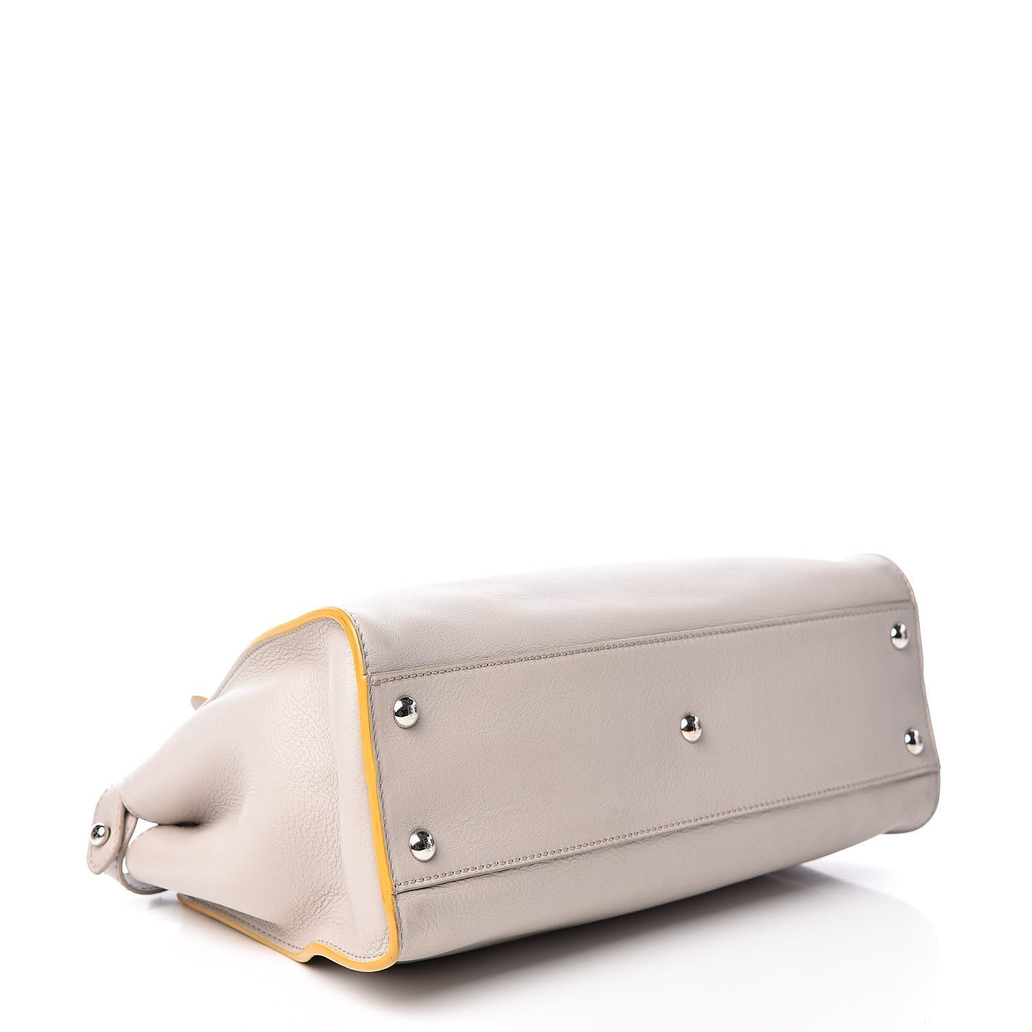 Vitello Seta Burro Medium Peekaboo Iconic Satchel Grigio Polvere Mattone