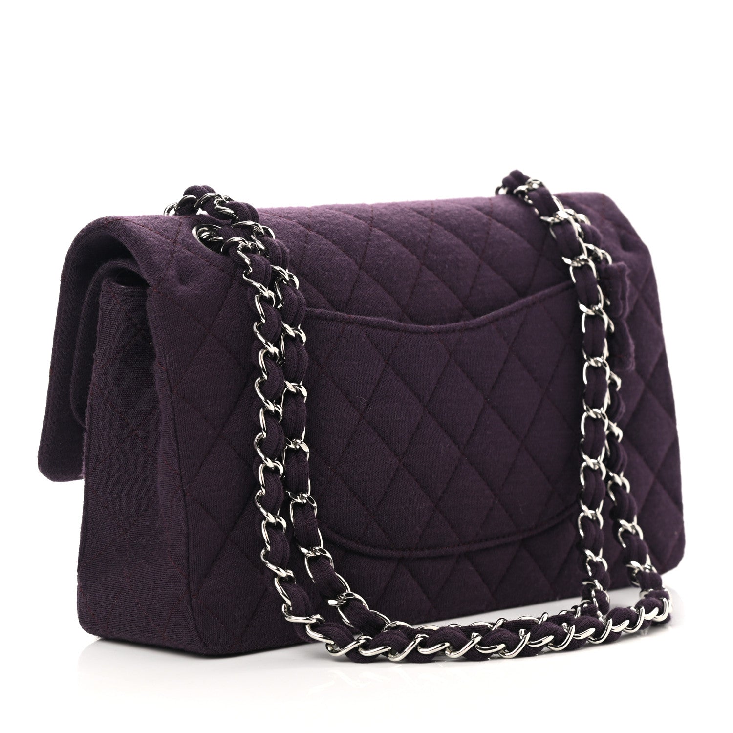 Chanel Jersey Quilted Medium Double Flap Purple 3 of 11