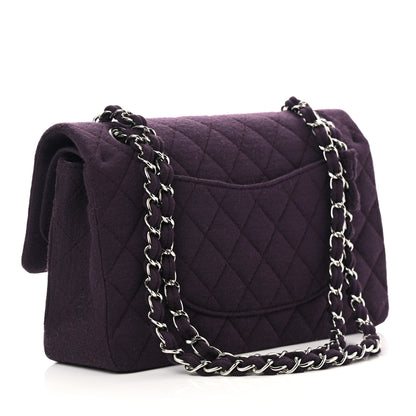 Chanel Jersey Quilted Medium Double Flap Purple 3 of 11