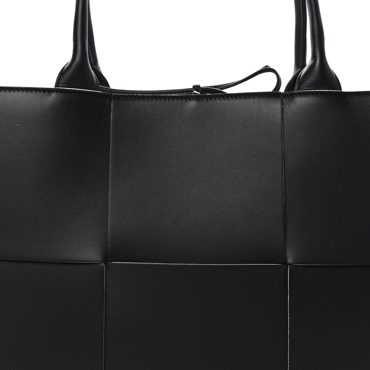 Nappa Maxi Intrecciato Medium Arco Tote Black White