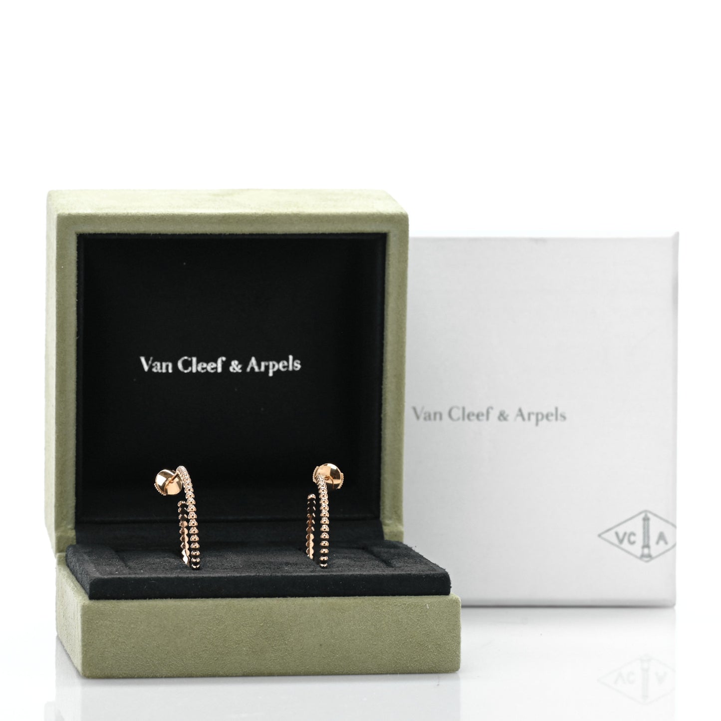 18K Rose Gold Small Perlee Hoop Earrings