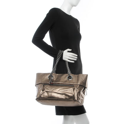 Christian Louboutin Metallic Calfskin Chain Tote Silver 2 of 10
