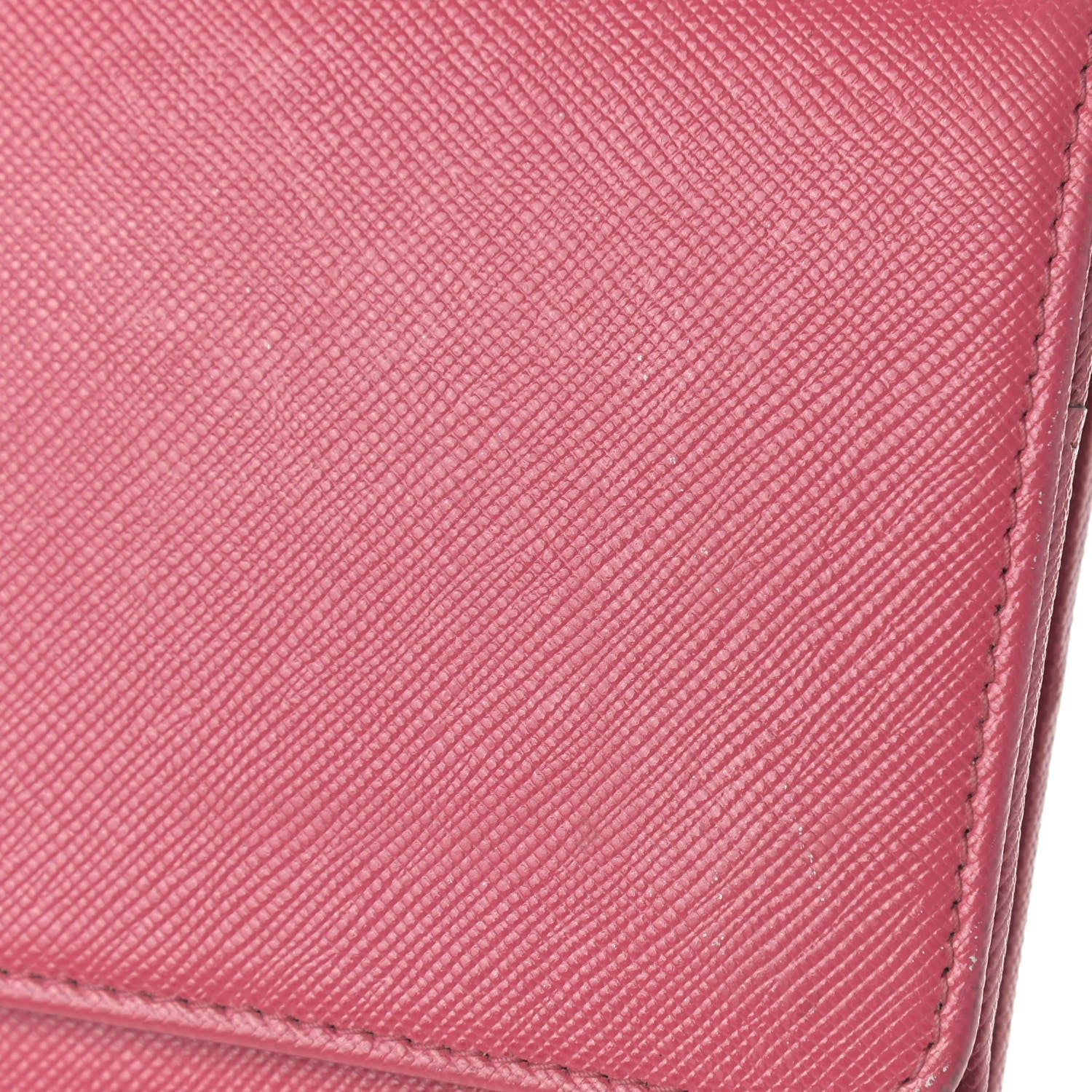 Prada Saffiano Metal Oro Chain Wallet Ibisco 18 of 20
