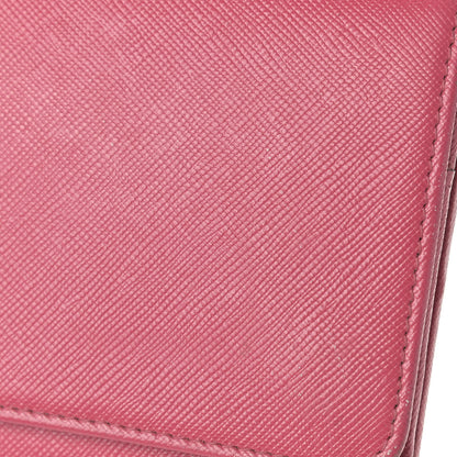 Prada Saffiano Metal Oro Chain Wallet Ibisco 18 of 20
