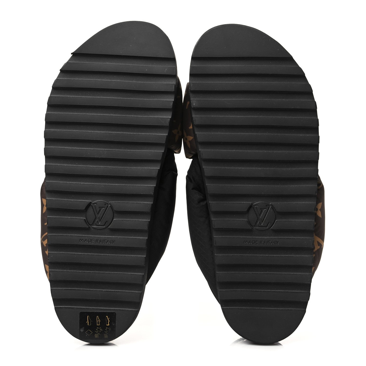 Louis Vuitton Calfskin Padded Nylon Monogram Paseo Flat Comfort Sandals 37.5 Black 5 of 7