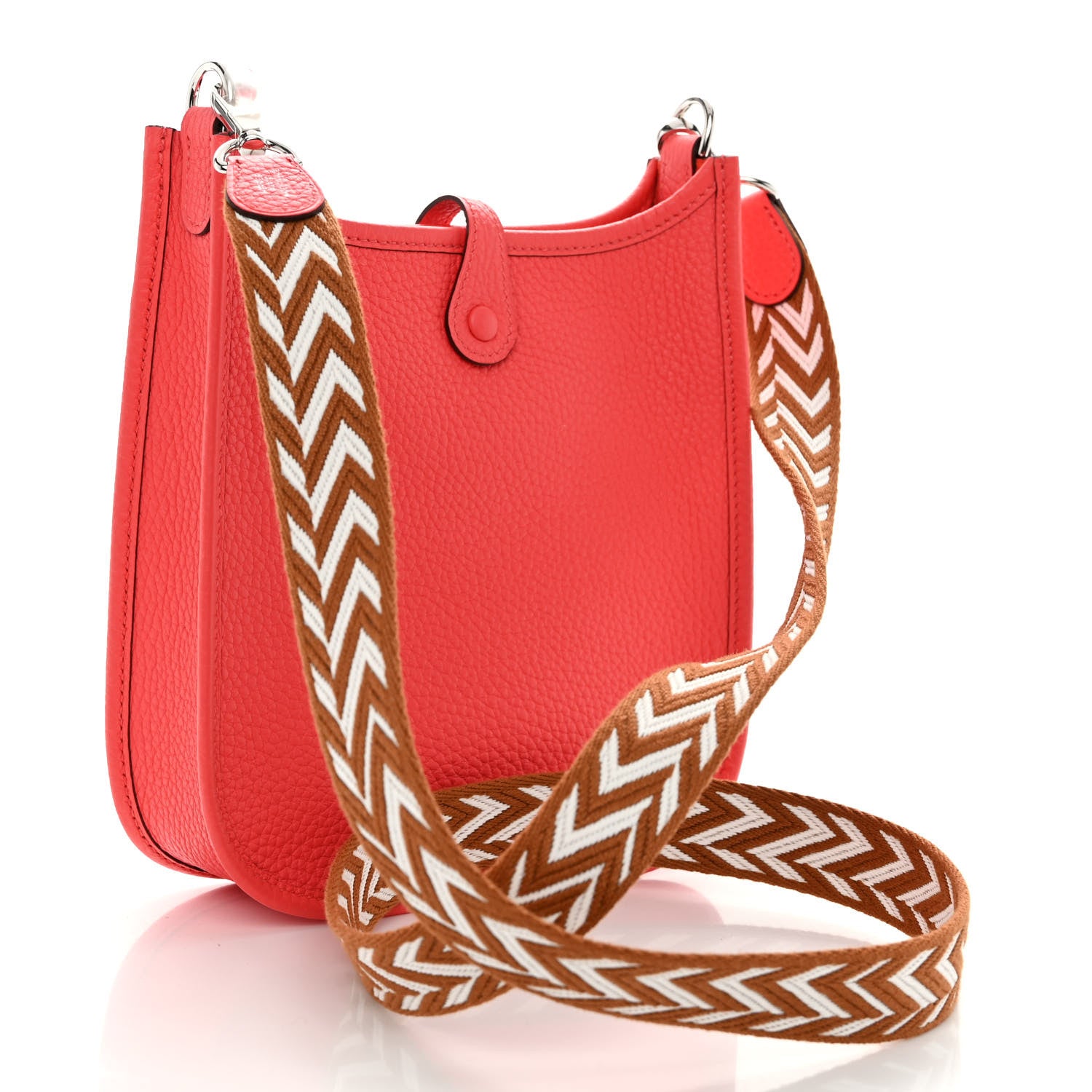 Hermes Taurillon Clemence Zigzag Sangle Evelyne TPM Rose Texas 3 of 10